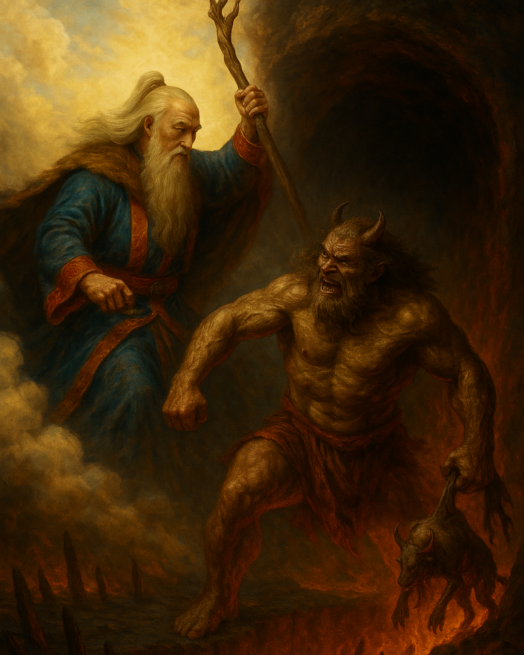 turkic mythology erlik han illustration