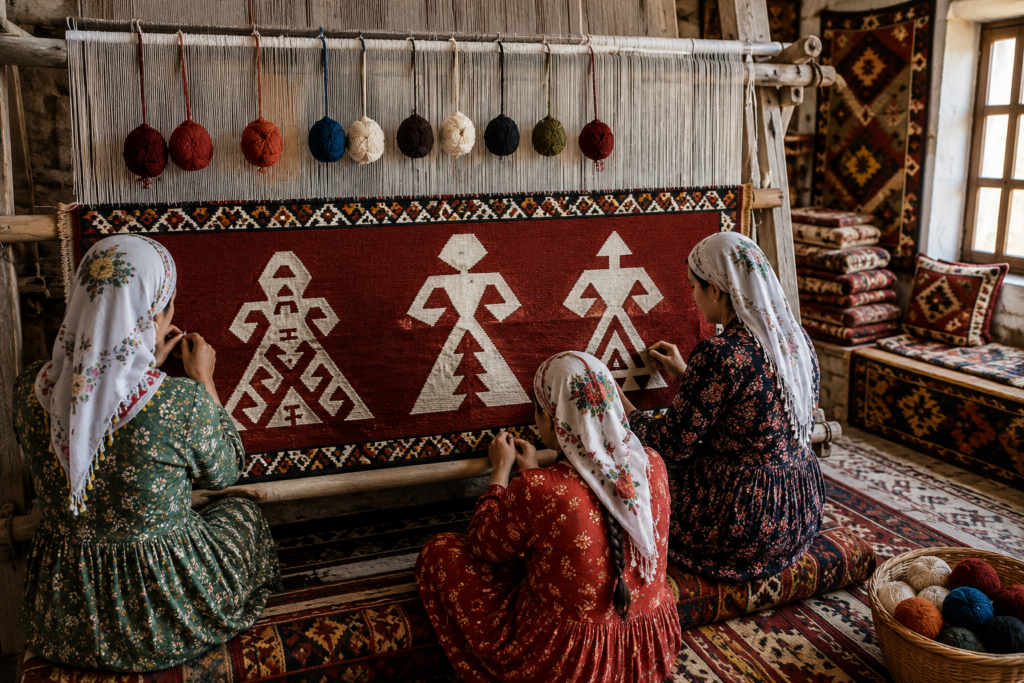 eli belinde kilim motifi